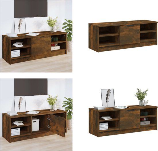 vidaXL Tv-meubel 102x35,5x36,5 cm bewerkt hout gerookt eikenkleurig