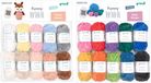 Gründl Wolle 6253-99 Funny Mini Shades Breigaren, Polyester, Assortie 20 Kleuren, 20 x 15g