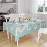 Bonamaison Tafelkleed, Anti-Mold, Sneldrogend, Waterdicht, 100% Polyester Tafellaken, Willekeurig patroon, 140 x 160 Cm - Ontworpen en Vervaardigd in Turkije