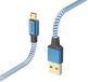 Hama Reflective USB-A naar Micro-USB Kabel - Blauw
