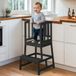 COSYLAND Montessori Leertoren voor Kinderen vanaf 18 Maanden, Stabiele en Kantelveilige Constructie (zwart)