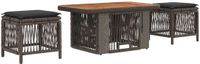 vidaXL Tuin Eettafel Set 3-delig Grijs en Donkergrijs Poly rotan