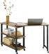 SoBuy FWT83-PF Bijzettafel - Wood Composite Woonkamertafel met Wiel & Planken