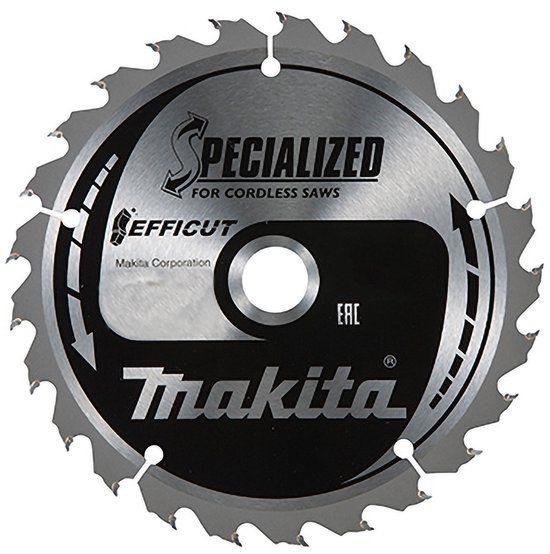 Makita Cirkelzaagblad voor Hout | Efficut | Ø 260mm Asgat 30mm 24T - E-07696