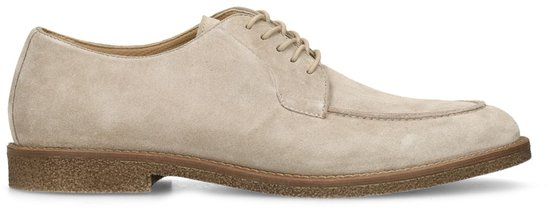 Manfield Heren Beige Suède Veterschoenen Maat 43
