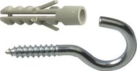 AMIG Schroefhaken met muurplug - 6x - verzinkt staal - 76 mm - zilver