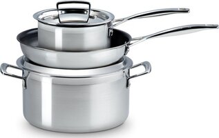 Le Creuset RVS Pannenset 3-Delig - Zilver