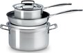 Le Creuset RVS Pannenset 3-Delig - Zilver