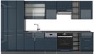 Vicco Fame-Line Complete keukeneenheid – 355 cm, WB Antraciet Donkerblauw hoogglans/antraciet