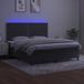 Maison Exclusive - Lit boxspring avec matelas et éclairage LED, gris foncé, 180x200 cm, velours