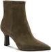 Tamaris Dames Enkellaarsje 1-25358-45 Groen Leer Kitten Heel Puntige Neus Ritssluiting