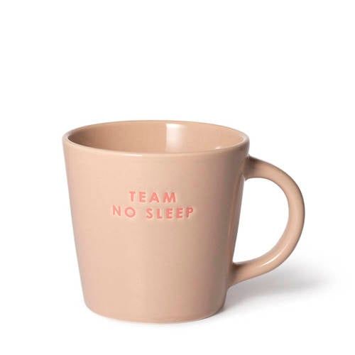 Vondels cappuccino mok TEAM NO SLEEP beige (250 ml)