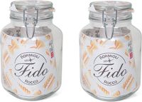Bormioli Rocco Weckpot/inmaakpot - 2x - 2L - glas - met beugelsluiting - luchtdicht - 12 x 22 cm