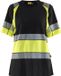 Blåkläder 3410-1030 High Vis T-shirt Korte Mouw Dames Zwart/High Vis Geel M