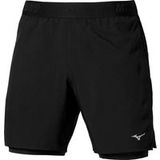 Mizuno Core 5,5in 2in1 Hardloopshorts Heren - zwart, Maat XL