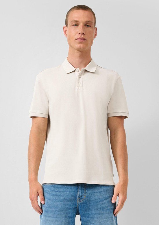 QS s.Oliver QS Polo-Shirt crème katoen S