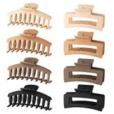 Wekin Haarklauwclips voor vrouwen en meisjes, 8 stuks haarclips voor dik haar, dun haar sterke grote hold haar klauw 4,3 inch antislip haarklemmen klauw clip handgrepen voor baden en koken vintage klauwclips