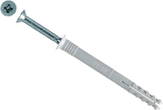 Fischer Nagelplug N 8x60 - 50 stuks - Slagplug - Nylon - Wit