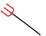 Atosa Duivel Trident/drietand vork - 51 cm - rood - plastic - Halloween verkleed accessoires