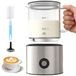 4-in-1 melkopschuimer, 500 ml met split design, automatische melkopschuimer met glazen beker, voor cappuccino, warme chocolademelk