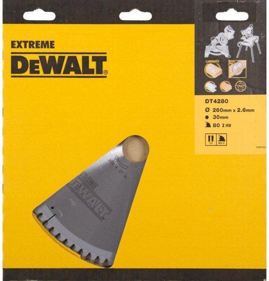 DeWalt Accessoires DeWALT Cirkelzaagblad voor Laminaat | Extreme | Ø 260mm Asgat 30mm 80T - DT4280-QZ