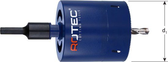 Rotec Verlengde gatzaag 221x100mm 8-12tpi incl.boor +6kt adapter