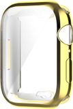 By Qubix Qubix Siliconen case (volledig beschermd) 45mm - Goud - Geschikt voor Apple Watch Series 7 (45 mm)