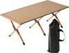 Relaxdays Campingtafel, inklapbaar, in hoogte verstelbaar, houtlook, 44 x 120 x 60 cm, draagtas