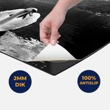 Chefcare Inductie Beschermer Zwaan op het Water in de Bergen - Zwart Wit - 57,6x51,6 cm