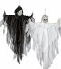 Merkloos / Sans marque Fiestas Guirca, S.L. Set van 2x stuks horror hangdecoratie spook/geest poppen zwart en wit 75 cm - Halloween decoratie