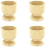 Fackelmann Set van 4 design eierdopjes van hout Wood Edition