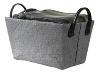 Compactor RAN5933 mand van stof, rechthoekig, met handgrepen van karton en stof, grijs en zwart, afmetingen: 32 x 22 x 17 cm