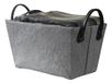 Compactor RAN5933 mand van stof, rechthoekig, met handgrepen van karton en stof, grijs en zwart, afmetingen: 32 x 22 x 17 cm