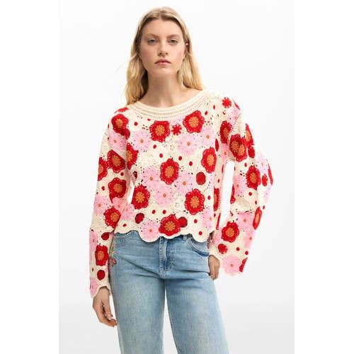 Desigual top ecru crochet