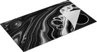 Chefcare Inductie Beschermer Abstracte Kunst - Zwart Wit - 95x55 cm - Afdekplaat Inductie - Kookplaat Beschermer - Inductie Mat