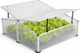 Serre avec double toit pour semis, aluminium, 120x100x40/30 cm
