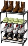 Unyqoos Étagère à chaussures multifonctionnelle en métal à 4 couches