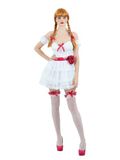 Smiffys Annabelle Mini Dress Kostuum - M - Wit/Rood