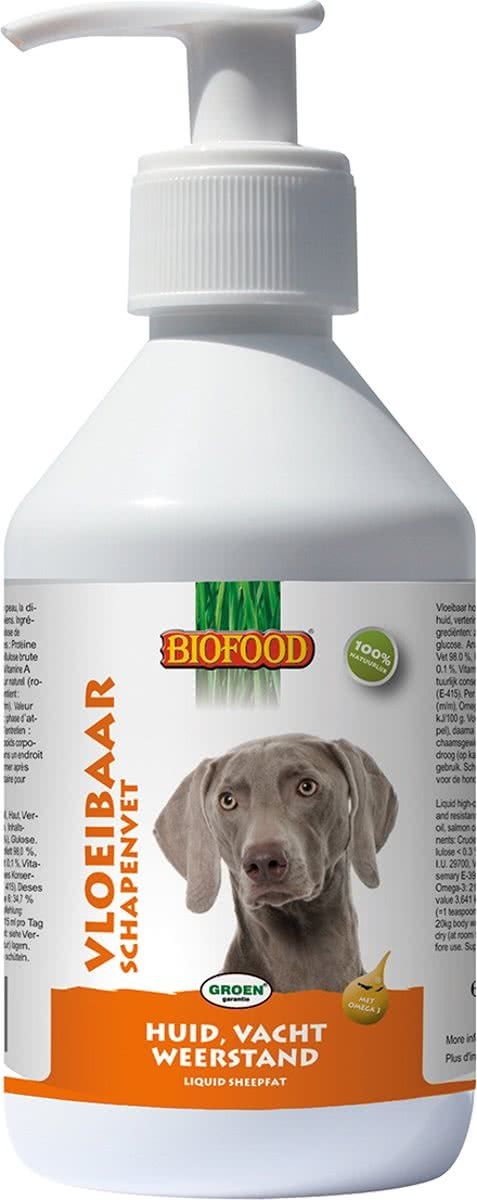 BIOFOOD Vloeibaar Schapenvet Hond Voedingssupplement 250 ml