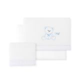 Beddengoedset CORALINA Mini Wieg Beddengoed Set Beer Witte en Blauwe Strik · Winter Babylakens