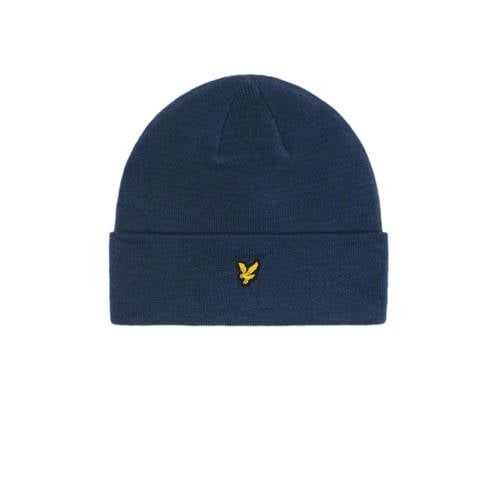 Lyle & Scott Muts met logo donkerblauw