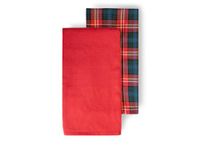H&H Tartan Theedoeken van gerecycled katoen, 50 x 70 cm, Kerstmis, feesten, 2 stuks