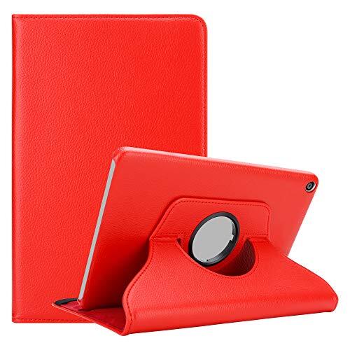 Cadorabo Tablethoes voor Huawei MediaPad T3 8 (8,0 inch) in MOHN ROOD - Book Style beschermhoes zonder Auto Wake Up met standaard functie en rubberen sluiting