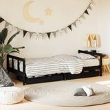 Maison Exclusive - Lit enfant avec tiroirs, noir, 90x200 cm, pin massif