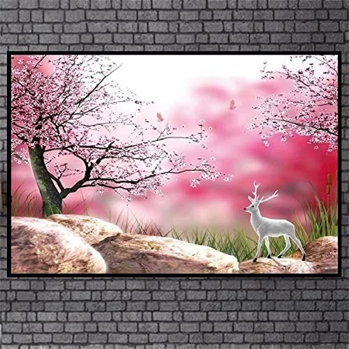 5D Diamond Painting Kits Volledige Boor Grote Ronde Boor Oranje Kat 60 x 80 cm DIY