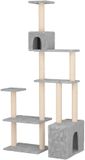 vidaXL Kattentoren met sisal krabpalen Lichtgrijs 177,5 cm