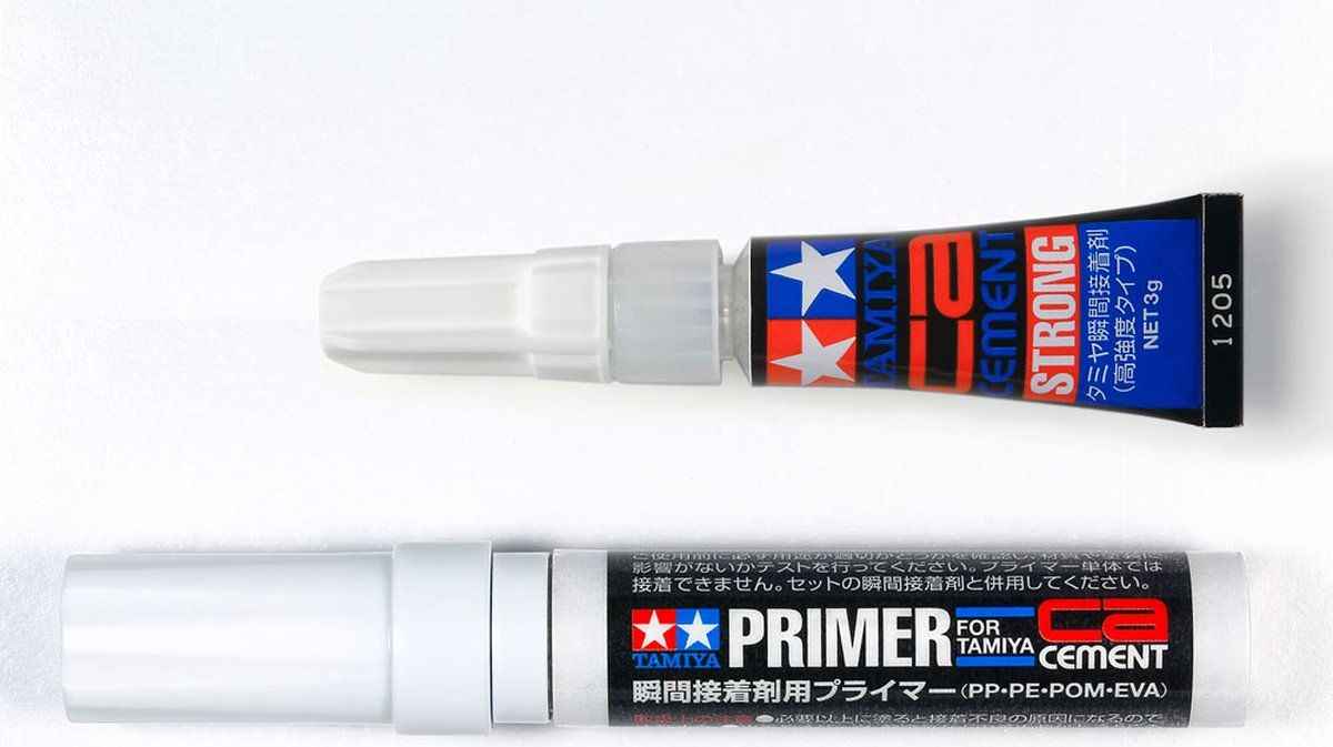 Tamiya 87211 CA Cement & Primer Set 3g - PP/PE/POM/EVA Lijm
