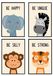Merkloos Solidchoice - Set van 4 Geïnspireerde Dierencanvas Posters voor Kinderen