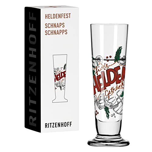 Ritzenhoff HELDENFEST borrelglas #13 van Henrike Stein, van kristalglas, 52 ml, in geschenkverpakking