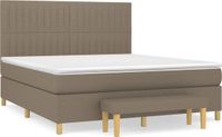 vidaXL Boxspring met matras, stof, taupe, 160x200 cm
